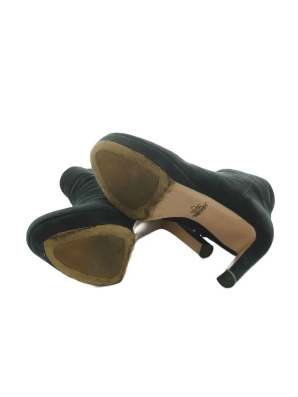 Prada Short Boots High Heel Platform Suede 36 23.0 cm Black - Picture 5 of 9